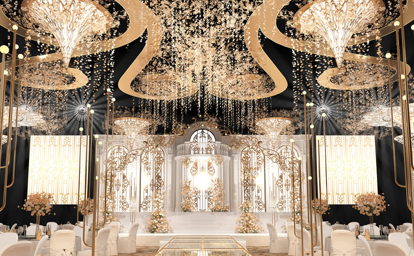 河南花木兰喜事汇金色大厅效果展示